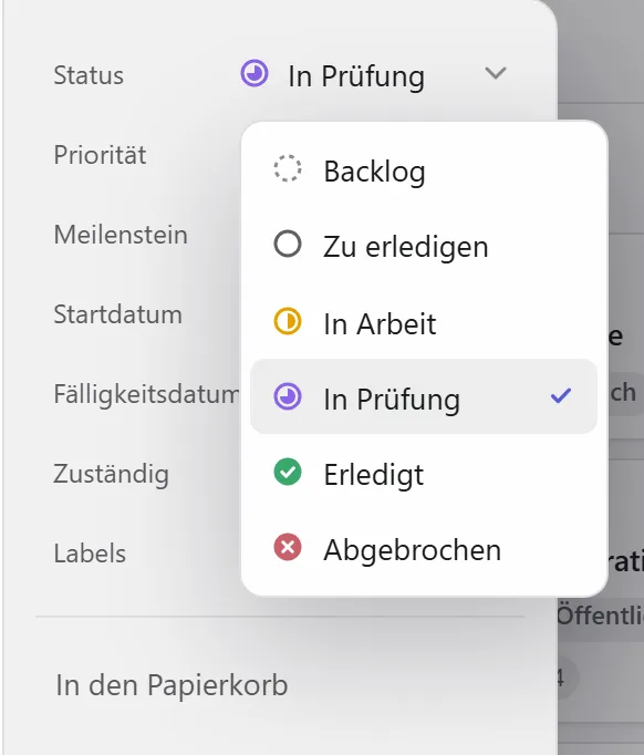 Status ändern