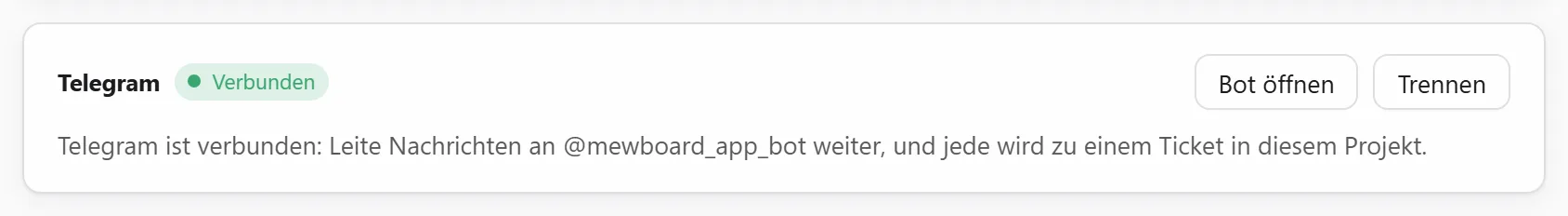 Telegram verbunden
