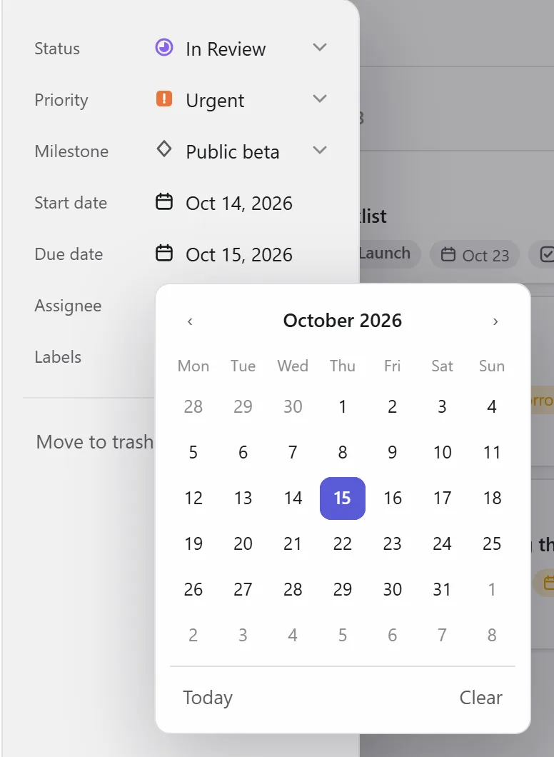Choosing a due date