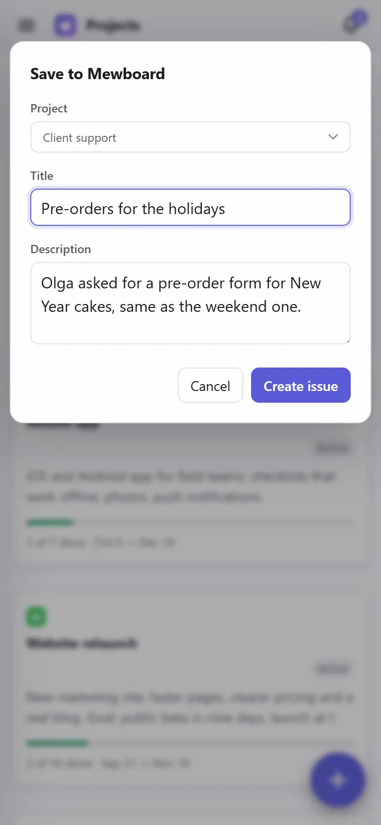 Saving a shared note