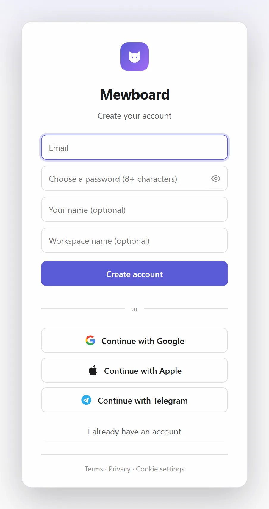 Create an account