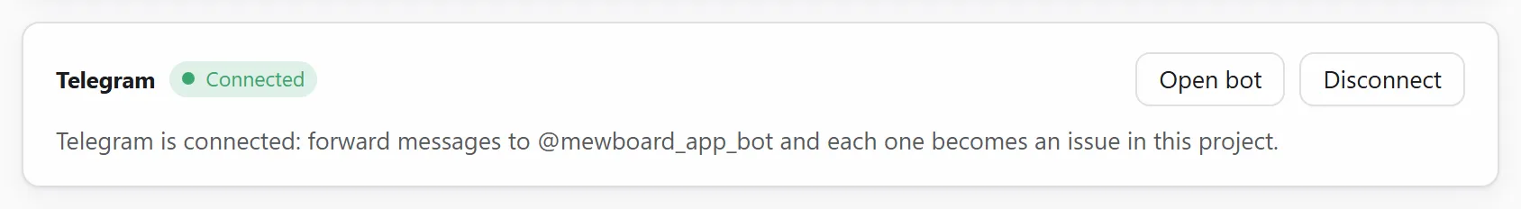 Telegram connected