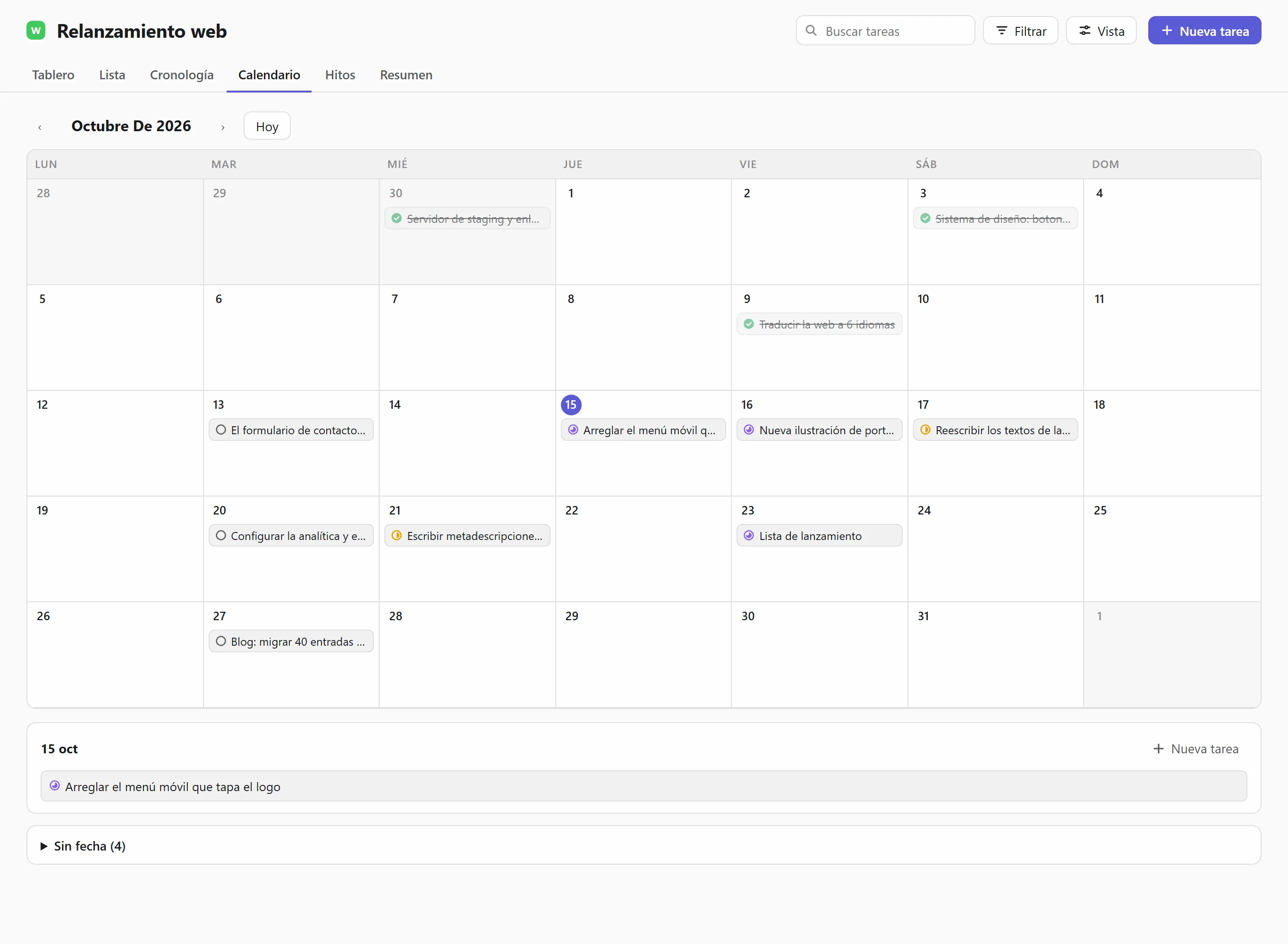 El calendario