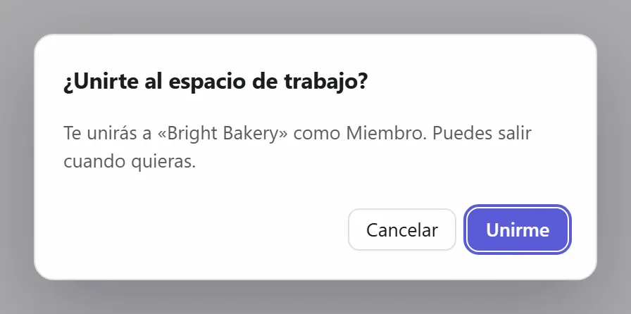 Unirse a un espacio de trabajo