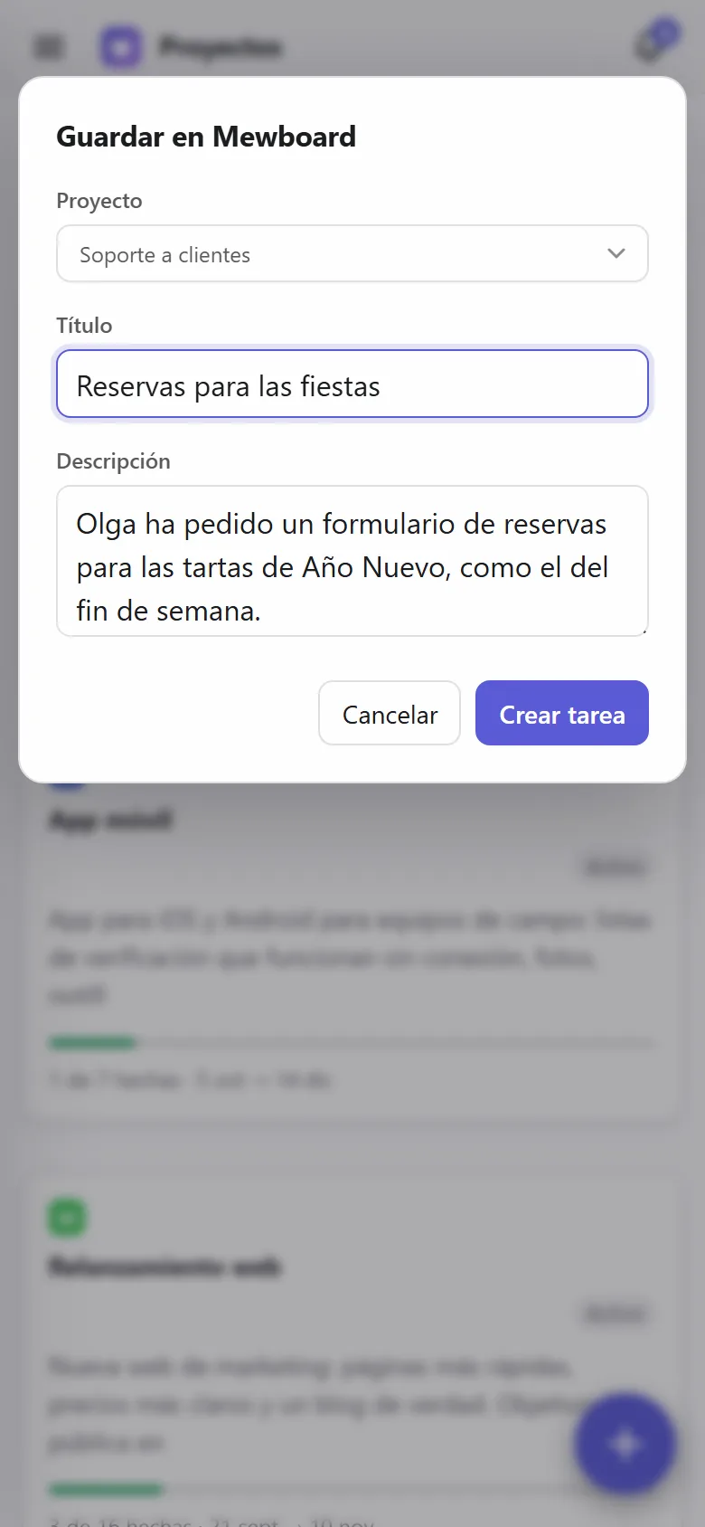 Guardar una nota compartida