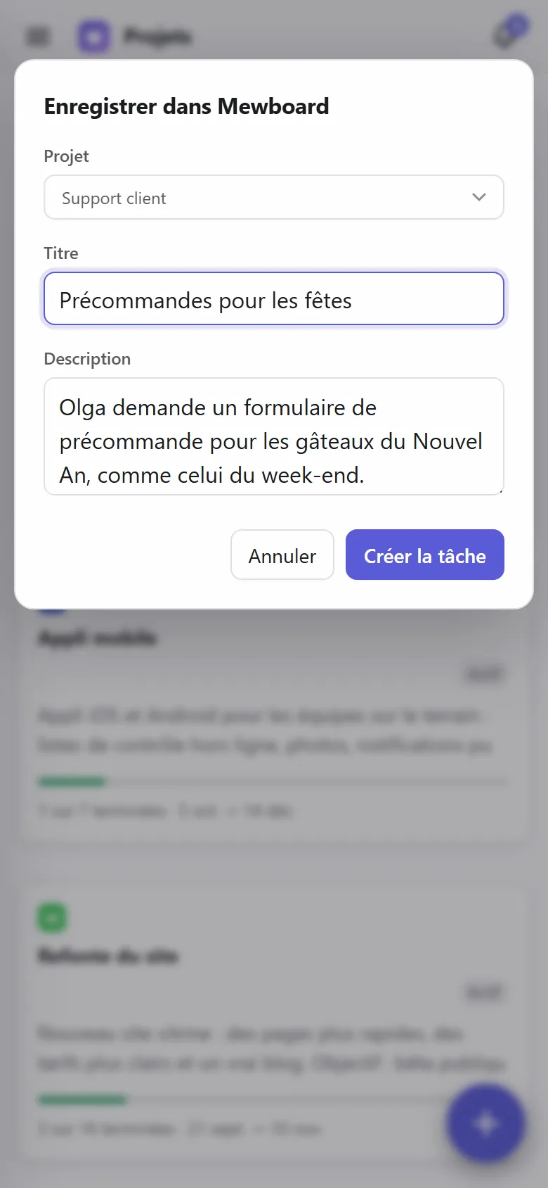 Enregistrer une note partagée