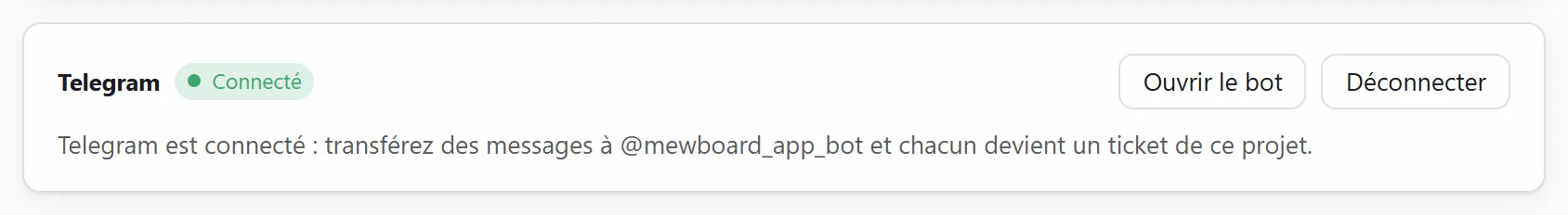 Telegram connecté
