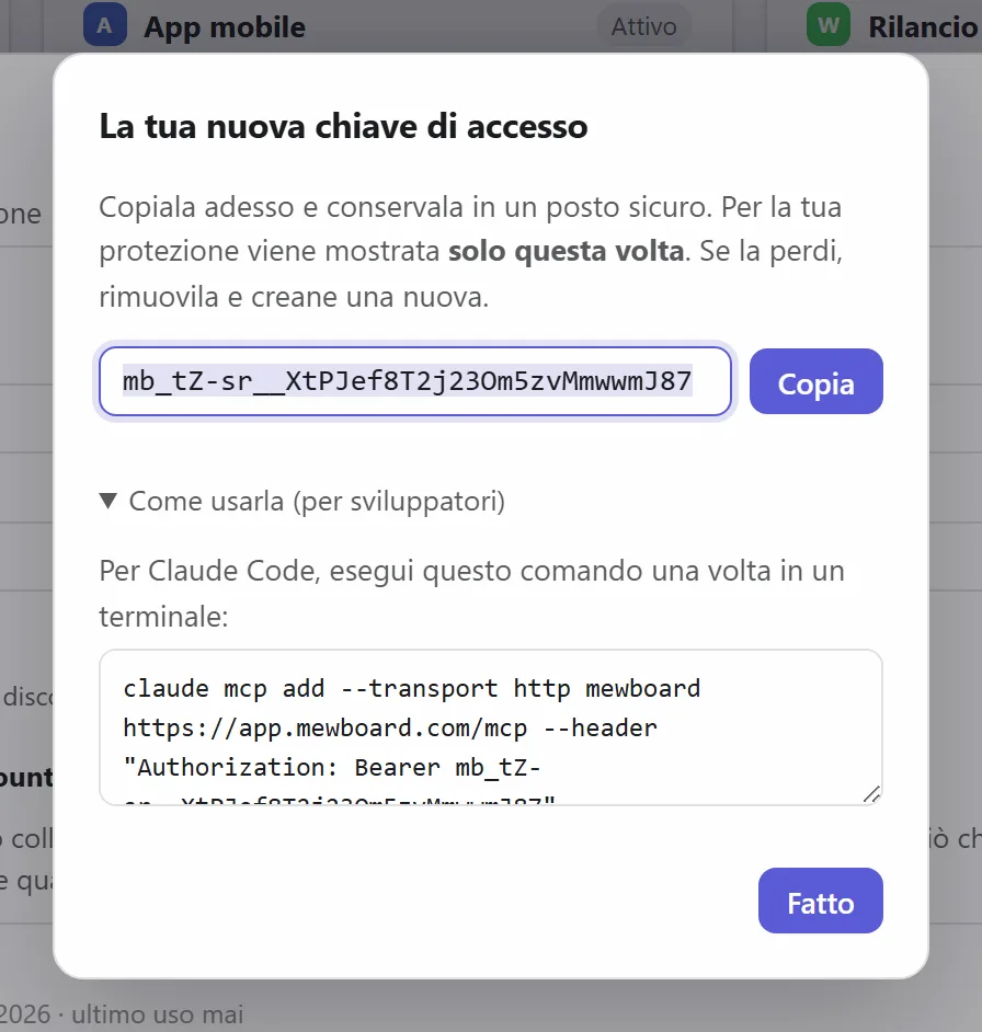 Una nuova chiave di accesso