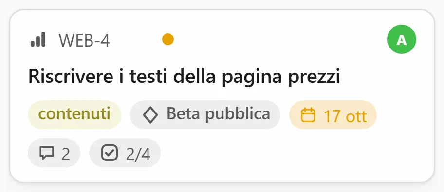 Una scheda da vicino