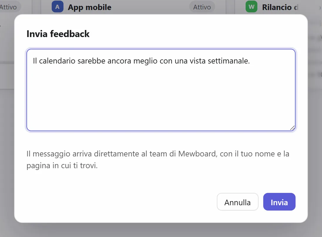 Invia feedback