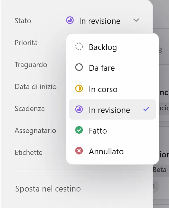 Cambiare lo stato
