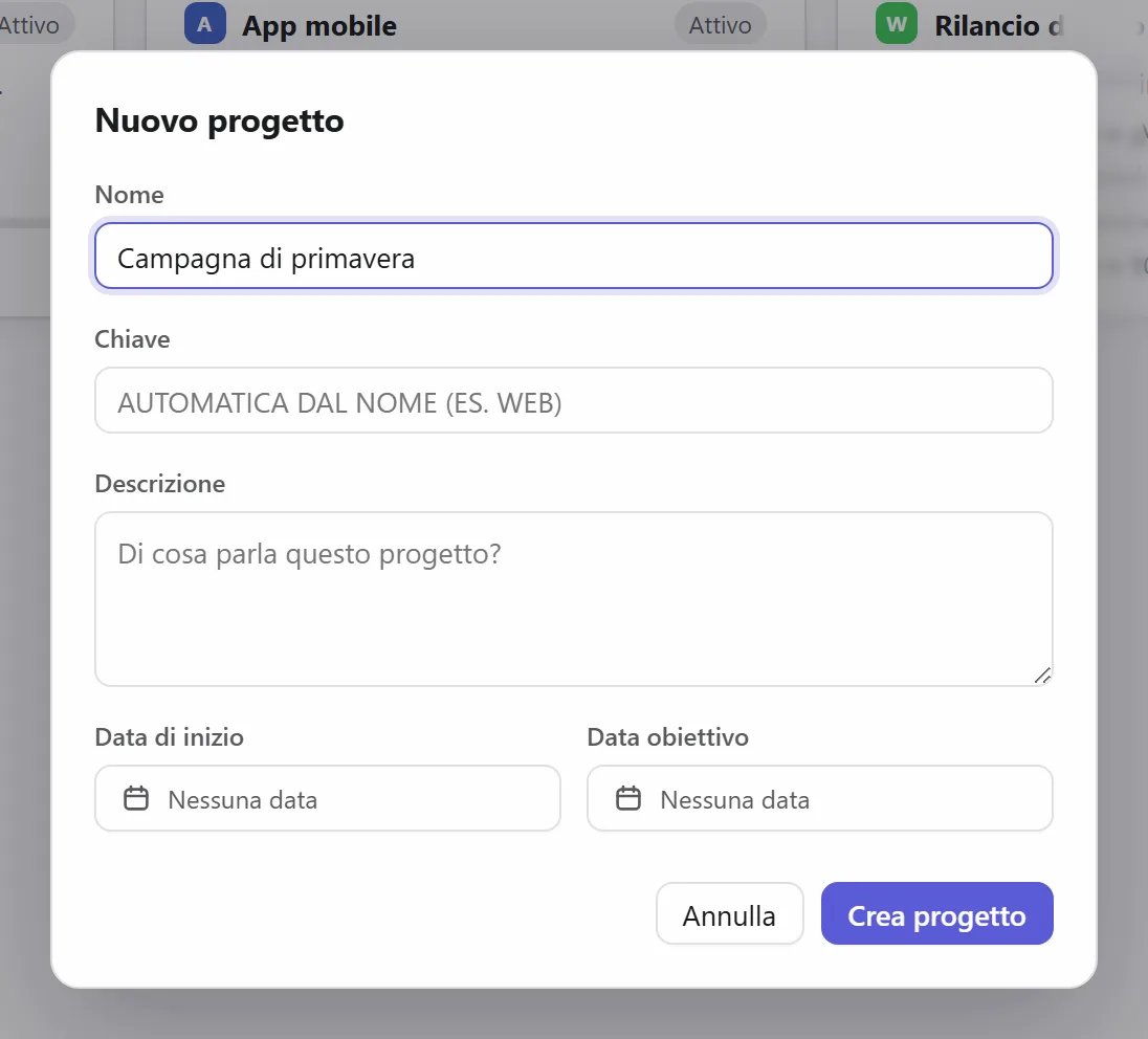 Un nuovo progetto