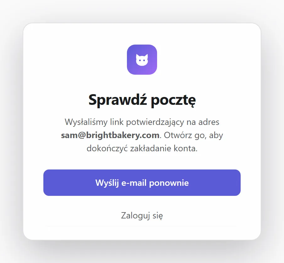 E-mail z potwierdzeniem jest w drodze