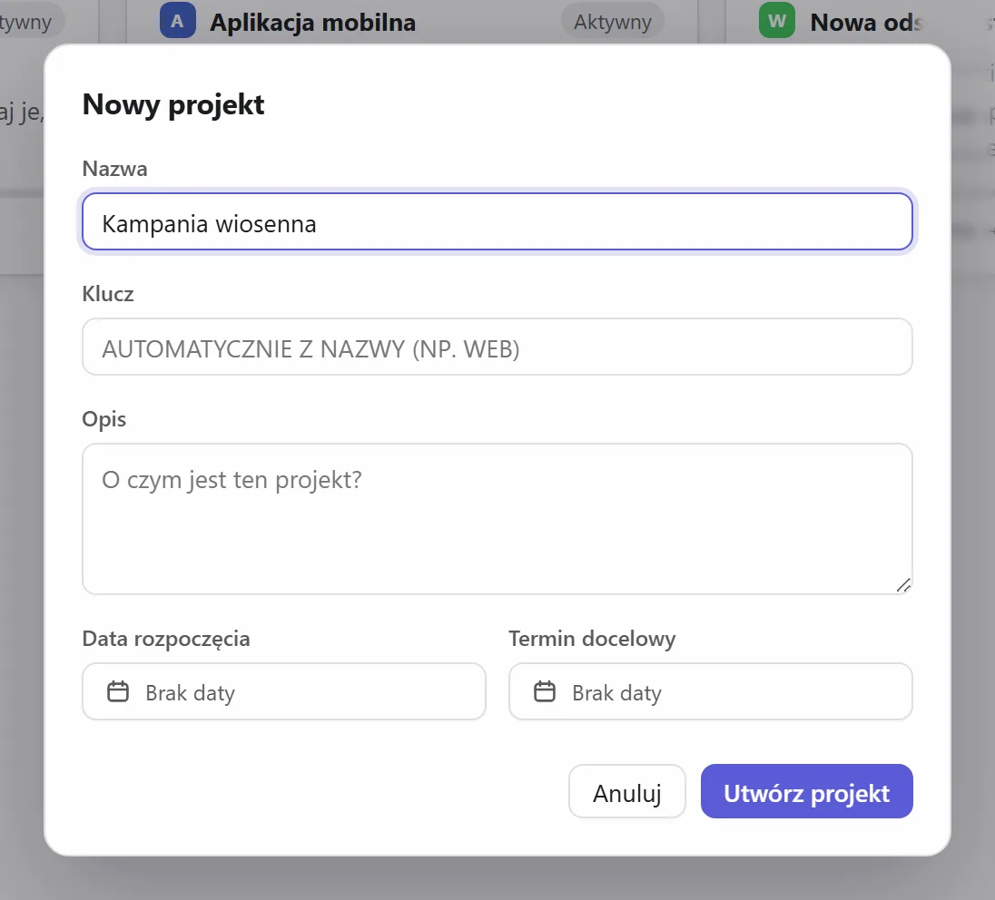 Nowy projekt