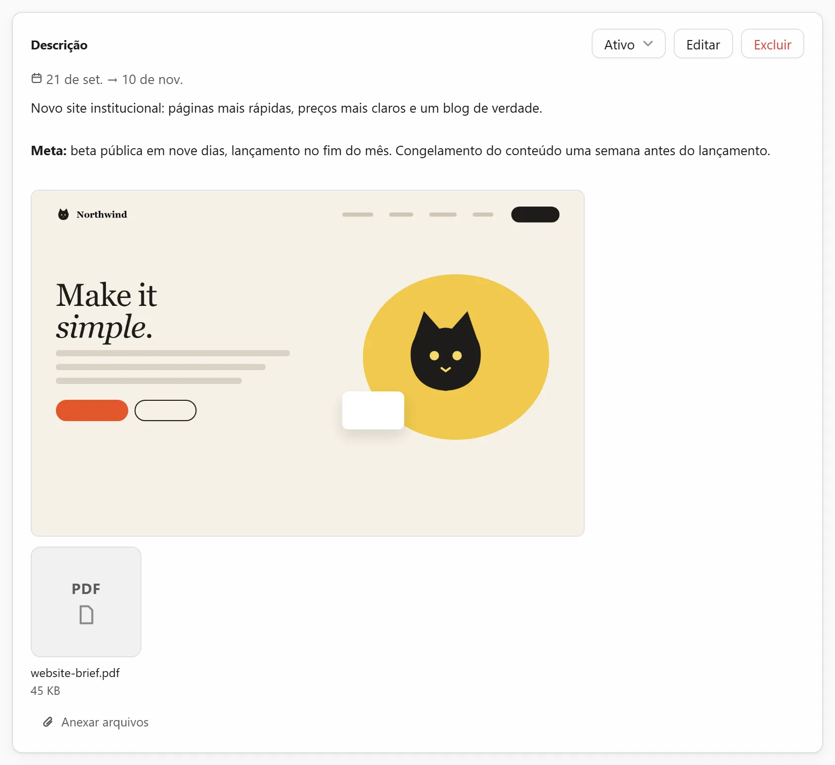 Arquivos do projeto