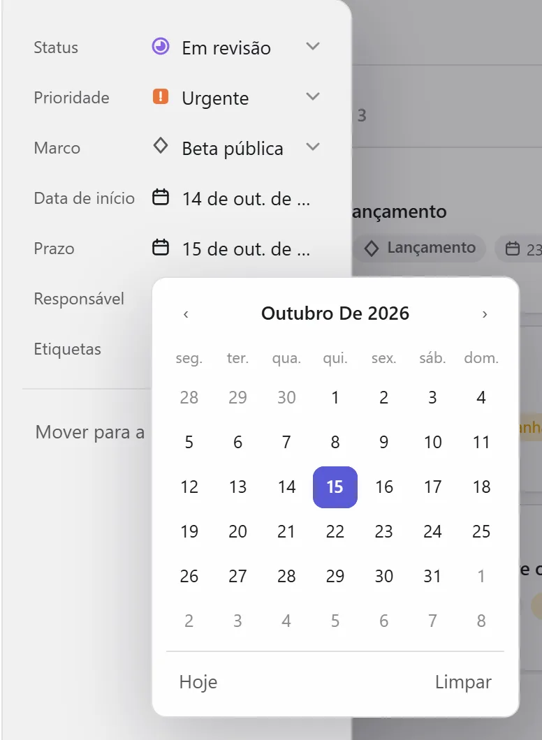 Escolhendo um prazo