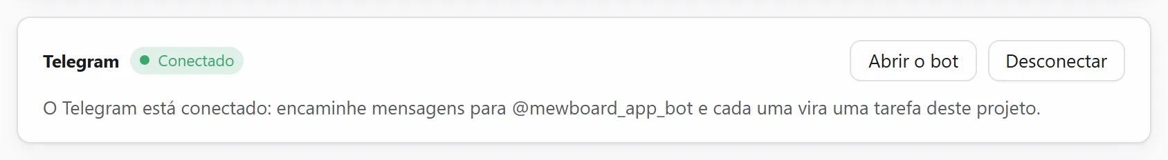 Telegram conectado