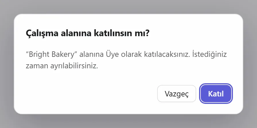 Çalışma alanına katılma
