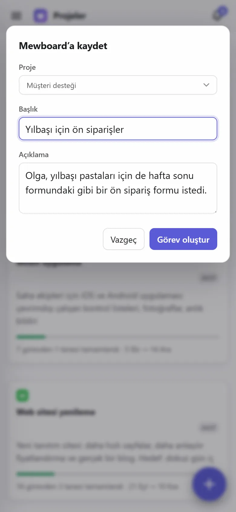 Paylaşılan bir notu kaydetme