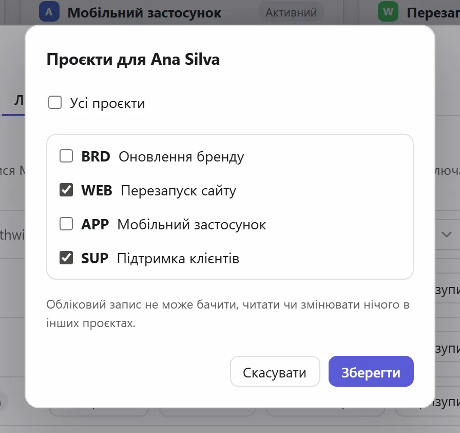 Вибір проєктів для людини
