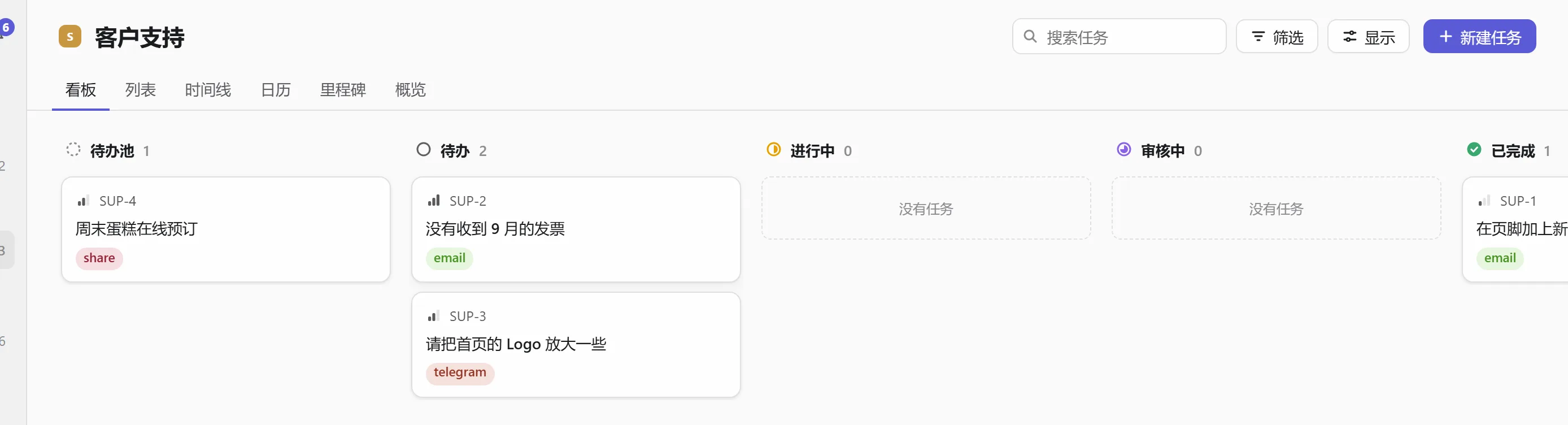 看板上的需求